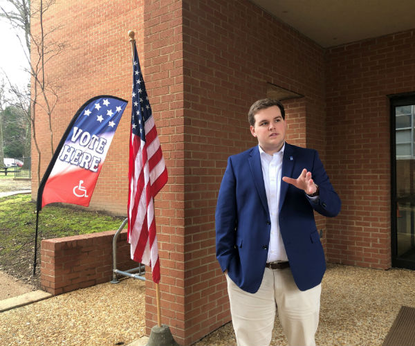 a college student speaks to the media on the university of memphis campus