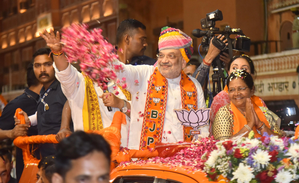 Home Minister Amit Shah Holds Roadshow in Jaipur for BJP'S Manju Sharma