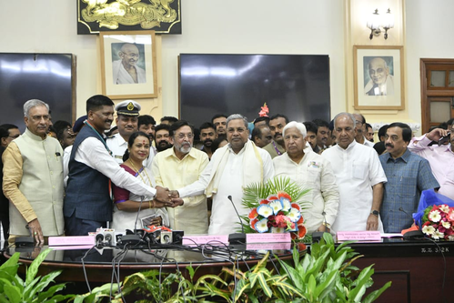 Umashree, Seetharam, Sudham Das Take Oath as MLCS in Karnataka