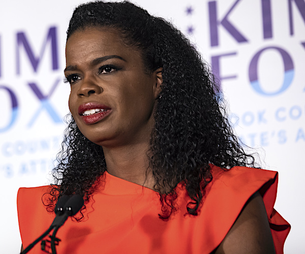 kim foxx speaks in celebration of her democratic primary victory