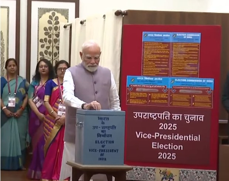 VP Election Kicks Off; PM Modi Casts First Vote