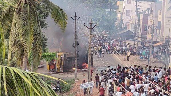 Violence in Andhra town over renaming district after Ambedkar